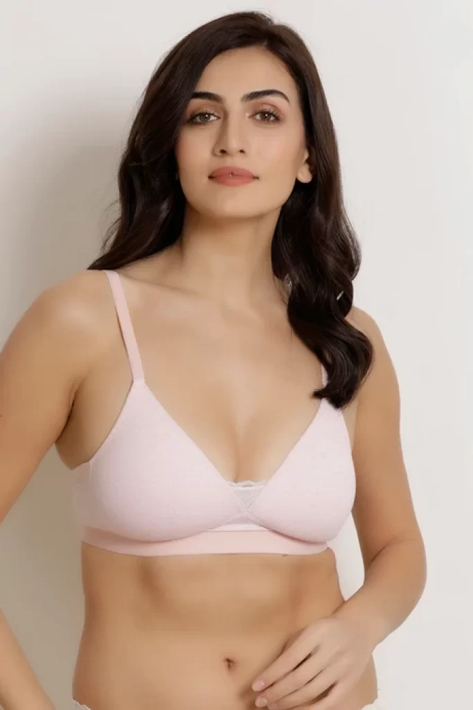 zivame padded wirefree t shirt bra pink