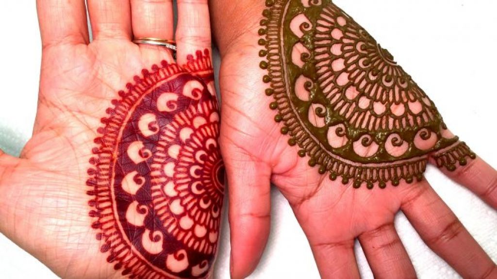 Half And Half Henna Mehndi Design