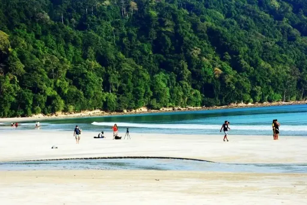 Andaman and  Nicobar islands with beaches, water and hills