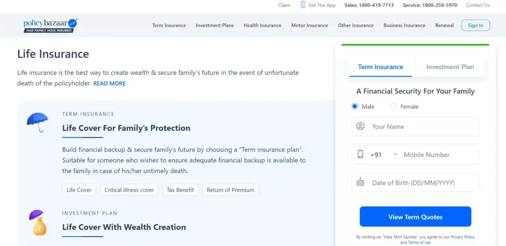 PolicyBazar Life Insurance
