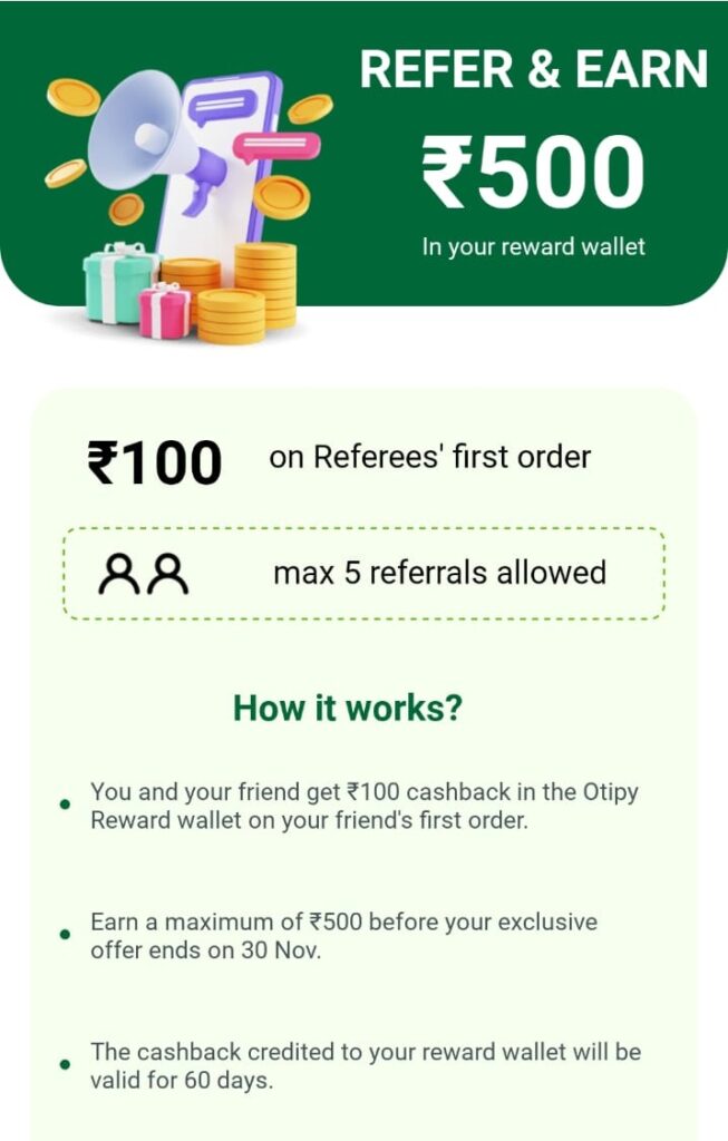 Otipy Refer and Earn