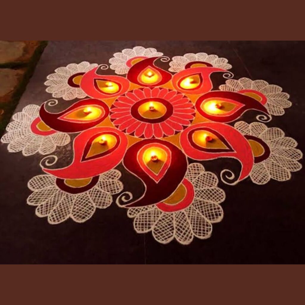 Traditional Diya Rangoli