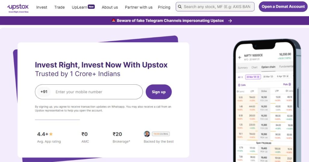 upstox - SastaOffer Upstox Trading Platforms in India
