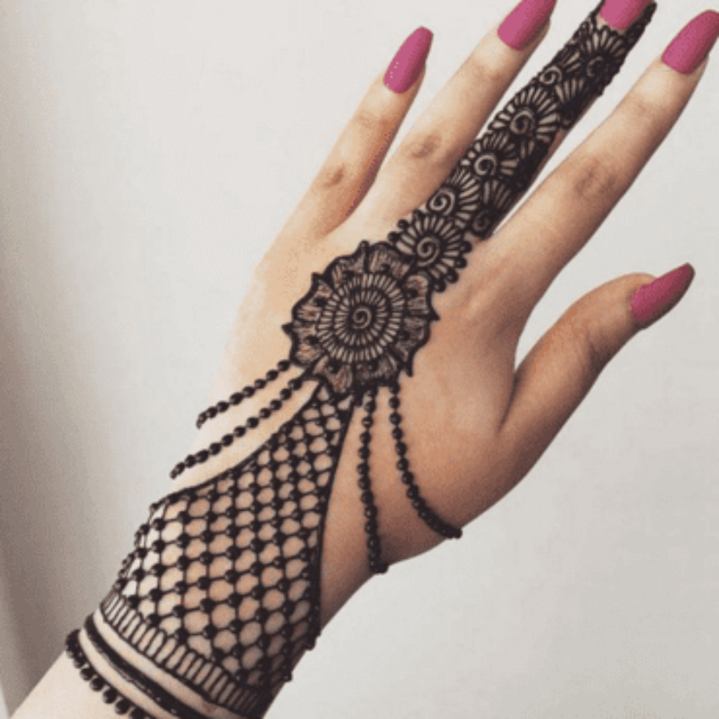 Back Hand Jewellery Mehndi Designs