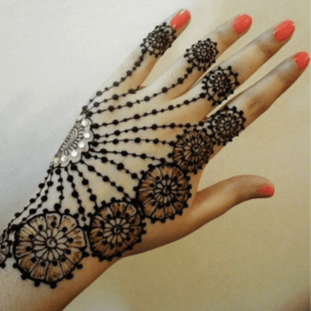 Front Hand Tattoo Mehndi Design