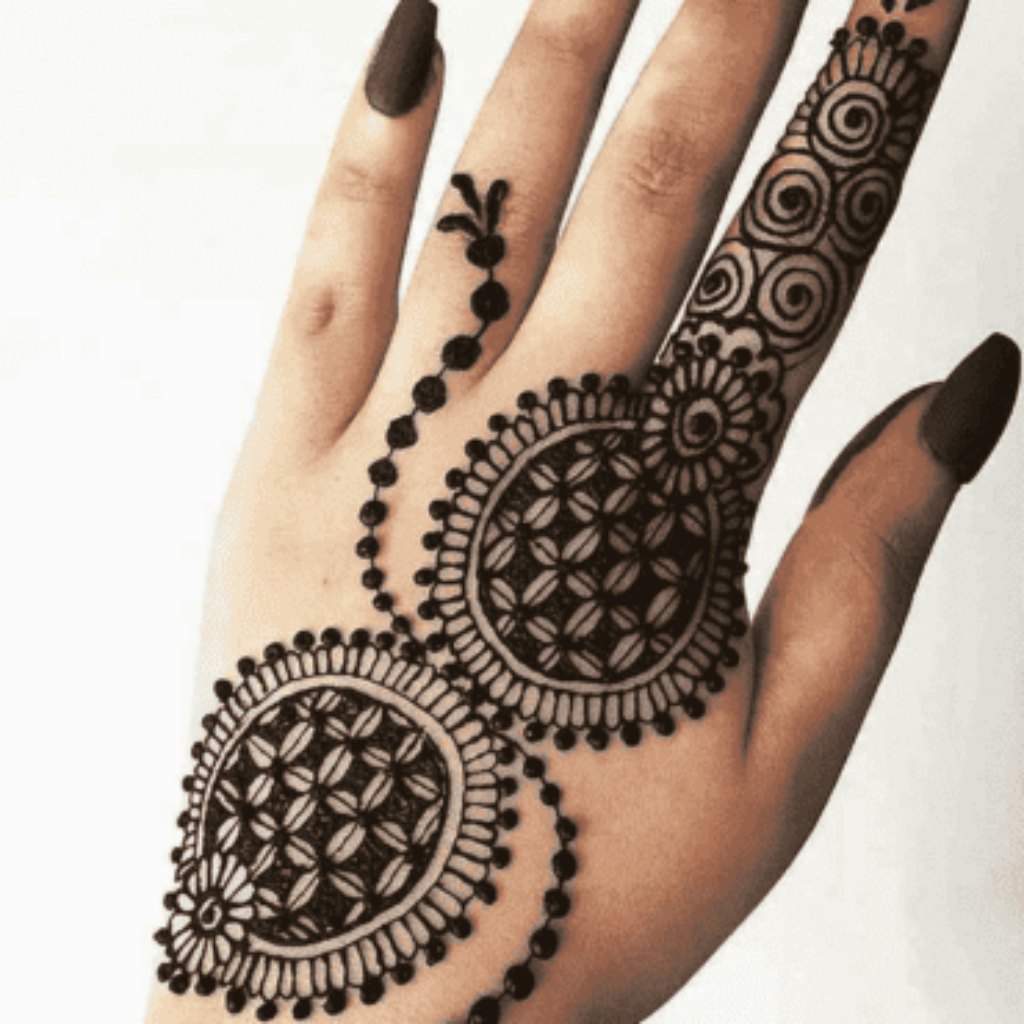 Simple Back Hand Jewellery Mehndi 